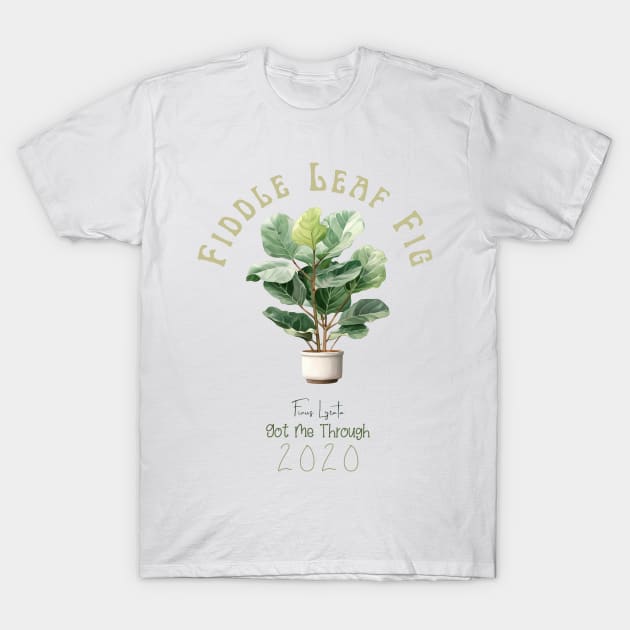 Fiddle Leaf Fig, Botanical Illustration T-Shirt | Plant Lover Tee T-Shirt by Abystoic